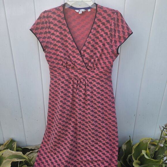 Boden Dresses & Skirts - Boden Coral & Navy Sunset Parasol Umbrella Novelty Print Jersey Dress 8R